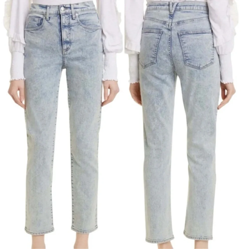 Veronica Beard Ryleigh High Rise Slim Straight Jeans in Vail Wash Sz 28
